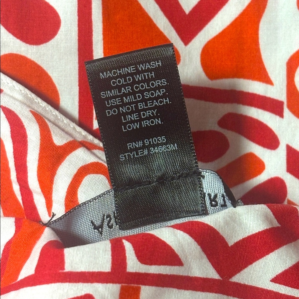 EUC Ashley Stewart Red, Orange & White A-Line Skirt - Picture 8 of 8